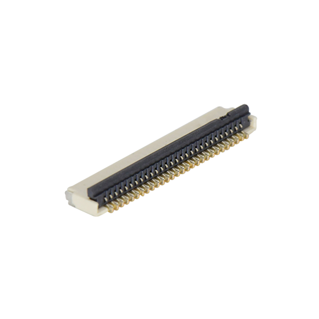 F0501 FPC FFC连接器Pitch 0.50mm 90°H1.00mm 卧贴双面接后掀盖 SMT型FPC 28Pin本色 镀半金接触点及焊接脚点1u，镍底35-60u.